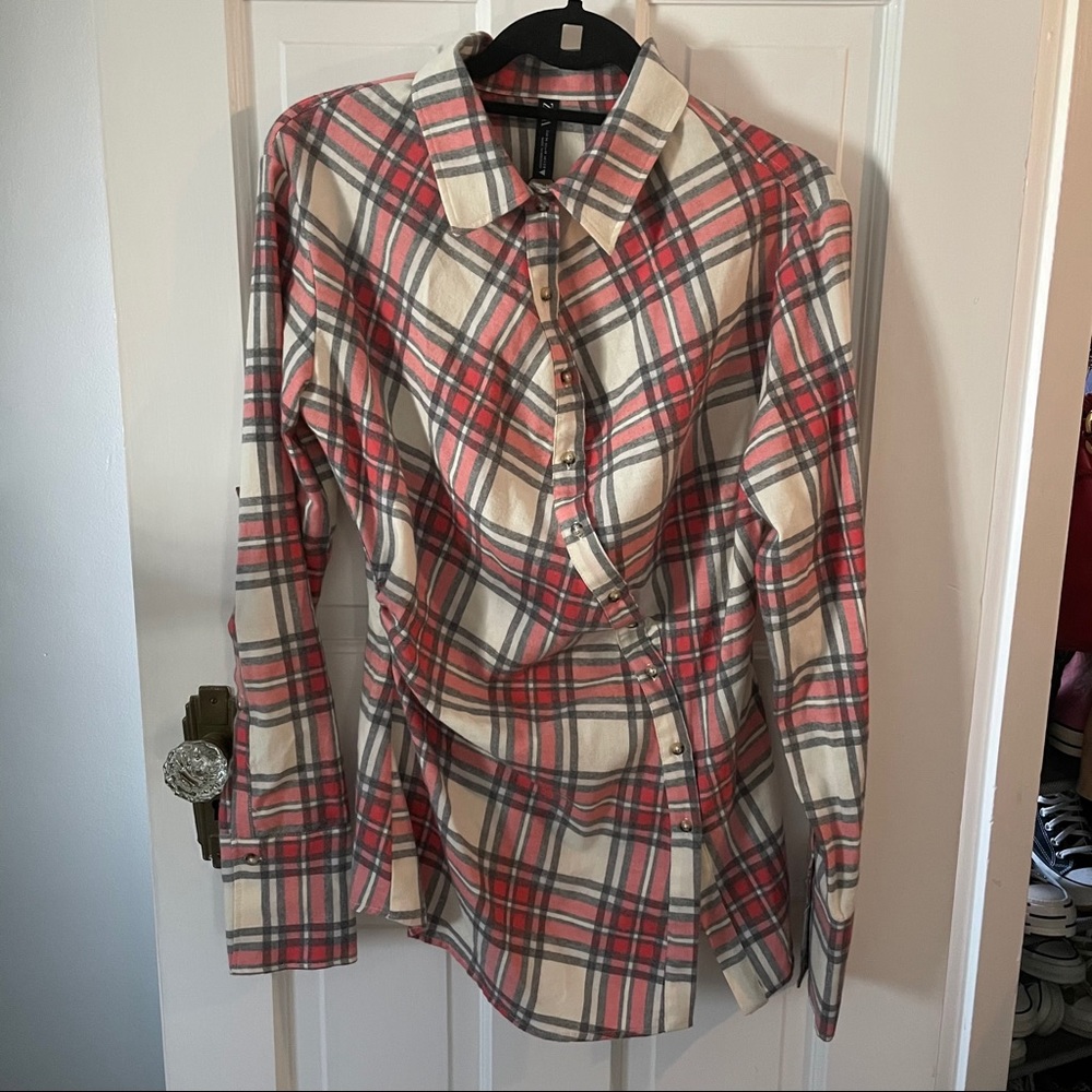 Zara Deconstructed Plaid Shirt
